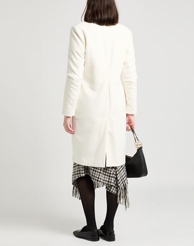 Collection Woman Coat Ivory Size M Polyester, Rayon