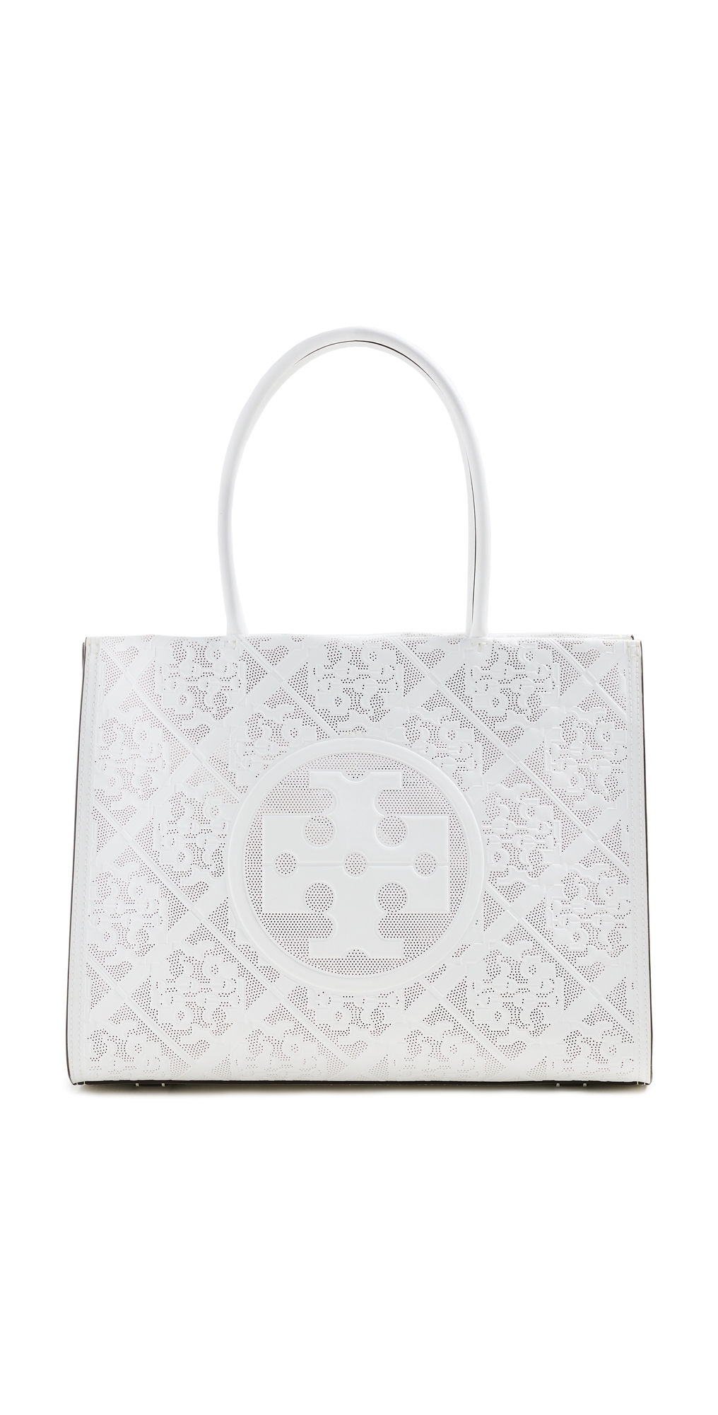 토리버치 여성 Ella Bio Perforated Small Tote Blanc One Size