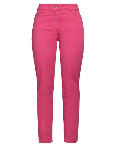 Woman Pants Fuchsia Size 6 Cotton, Elastane