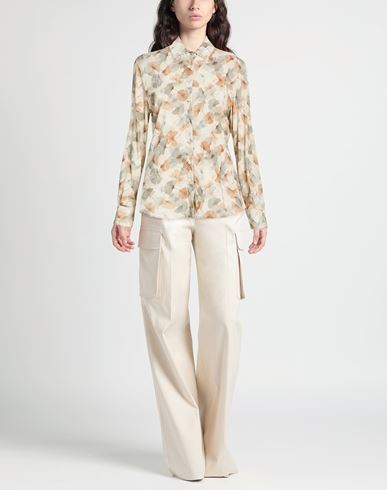 Woman Shirt Beige Size 8 Viscose, Elastane