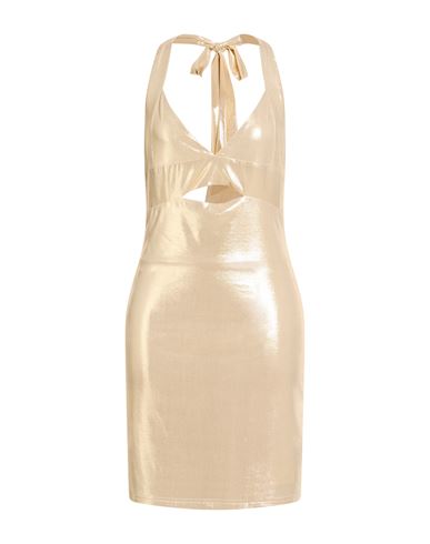 Woman Mini dress Gold Size XL Polyester