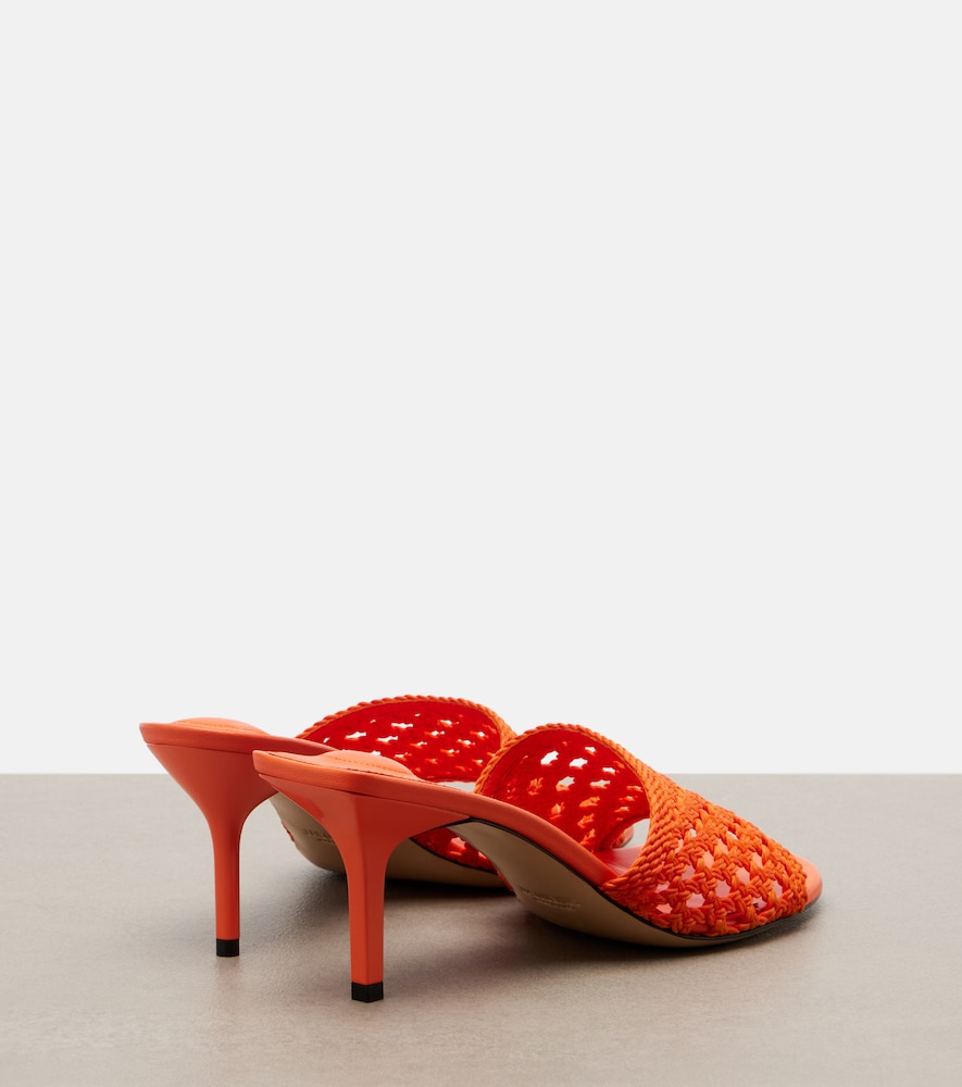Cubisto woven raffia-effect mules
