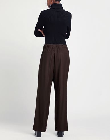 Woman Pants Dark brown Size 16 Recycled polyester, Viscose, Wool, Elastane
