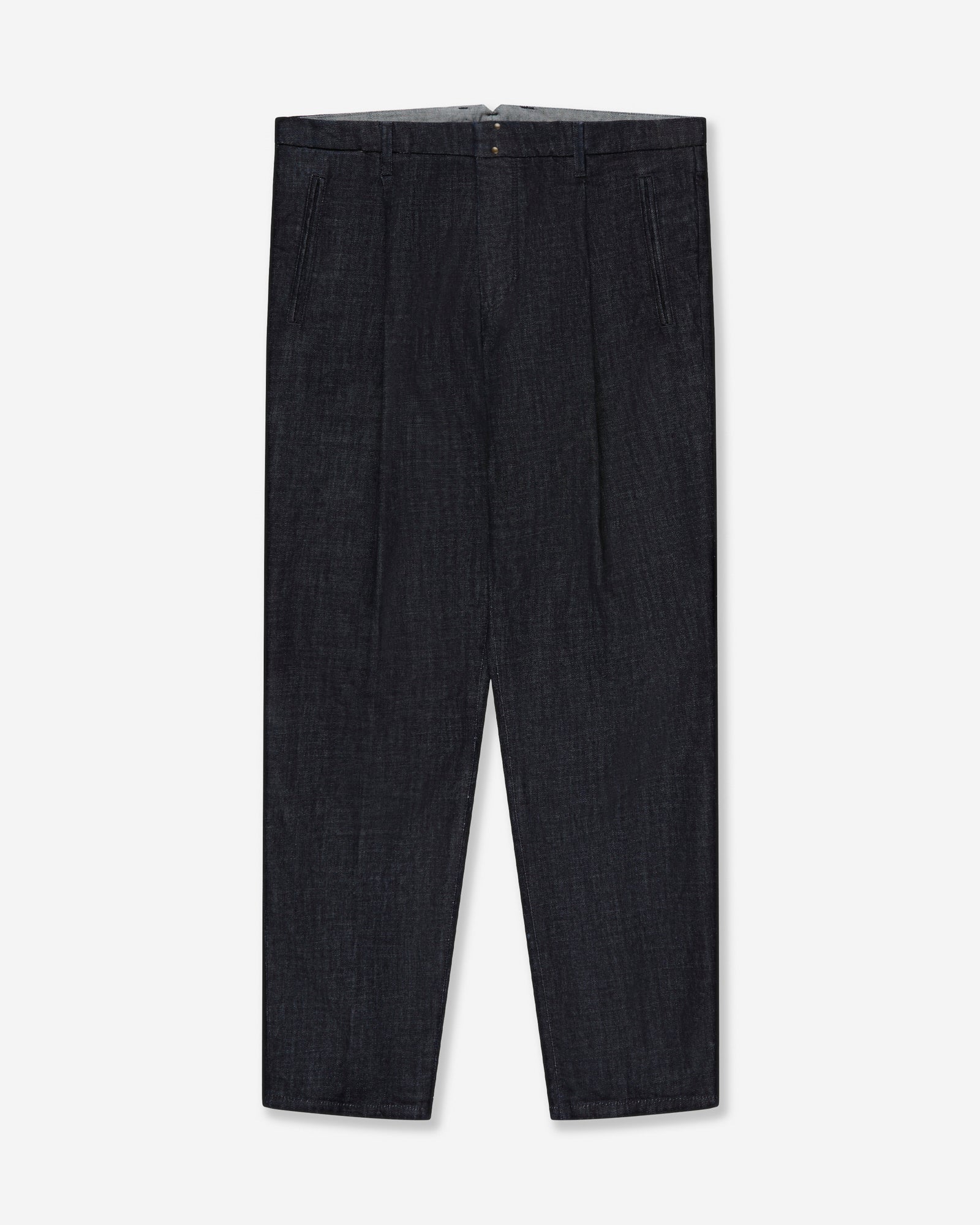 Tapered fit stretch denim trousers dark blue