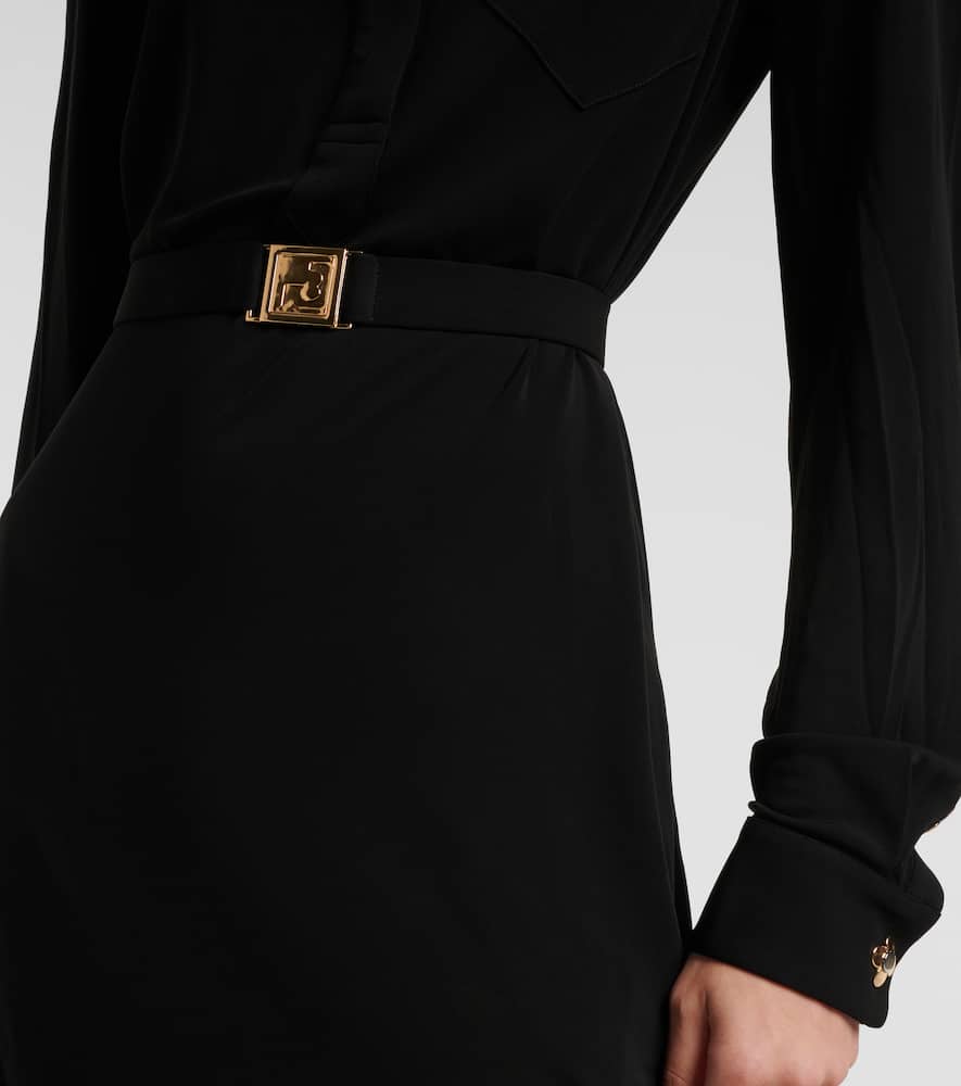 Belted jersey shirtdress