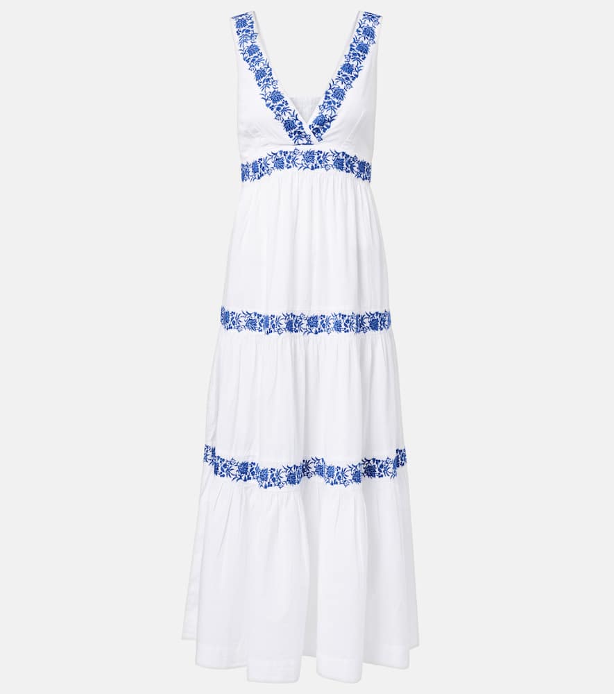 Cannes embroidered cotton maxi dress