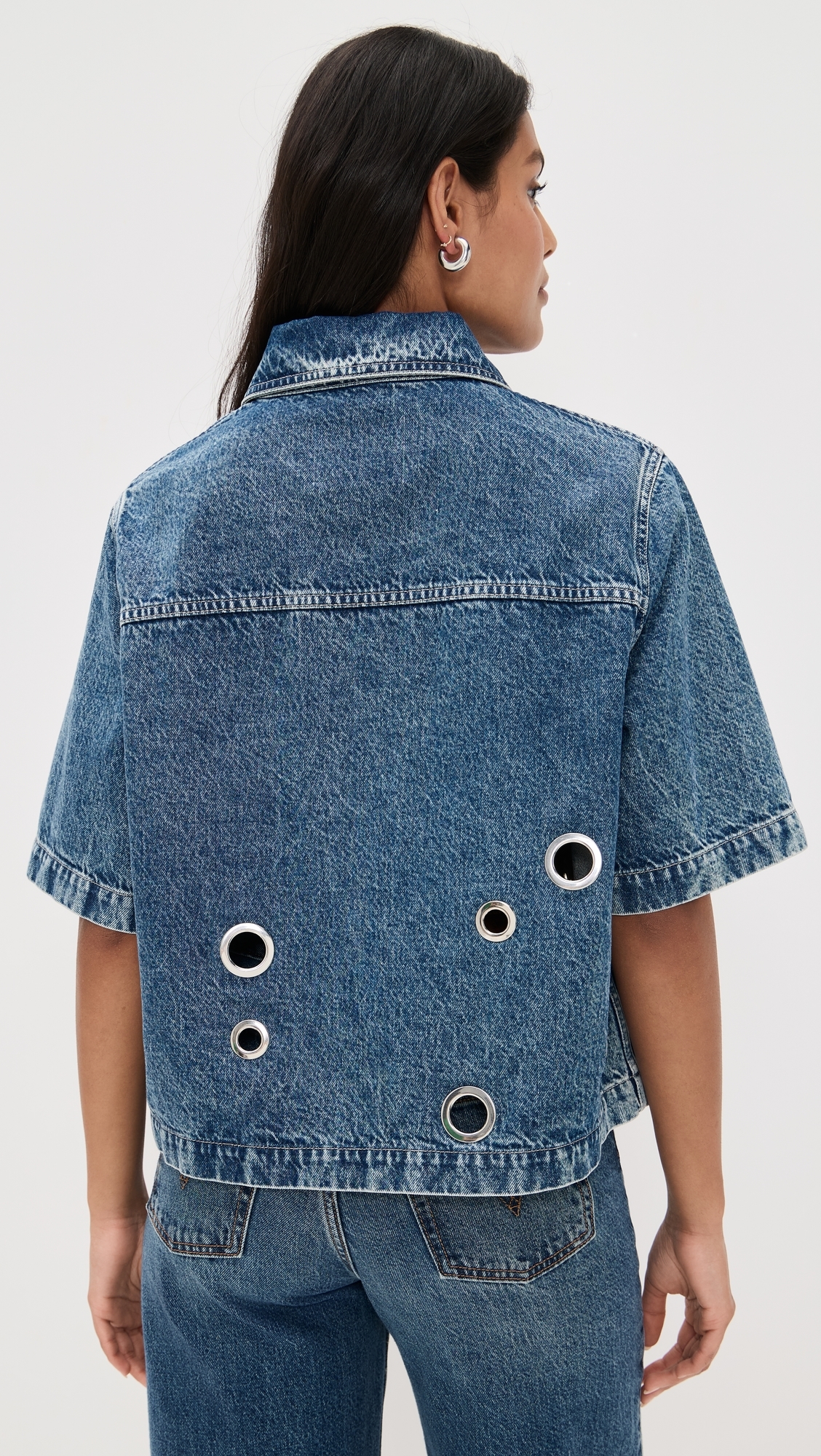 Closed Short Sleeve Denim Shirt Mid Blue