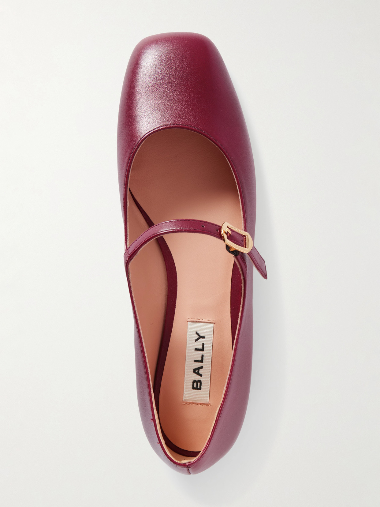 Belkys Leather Mary Jane Ballet Flats - Burgundy