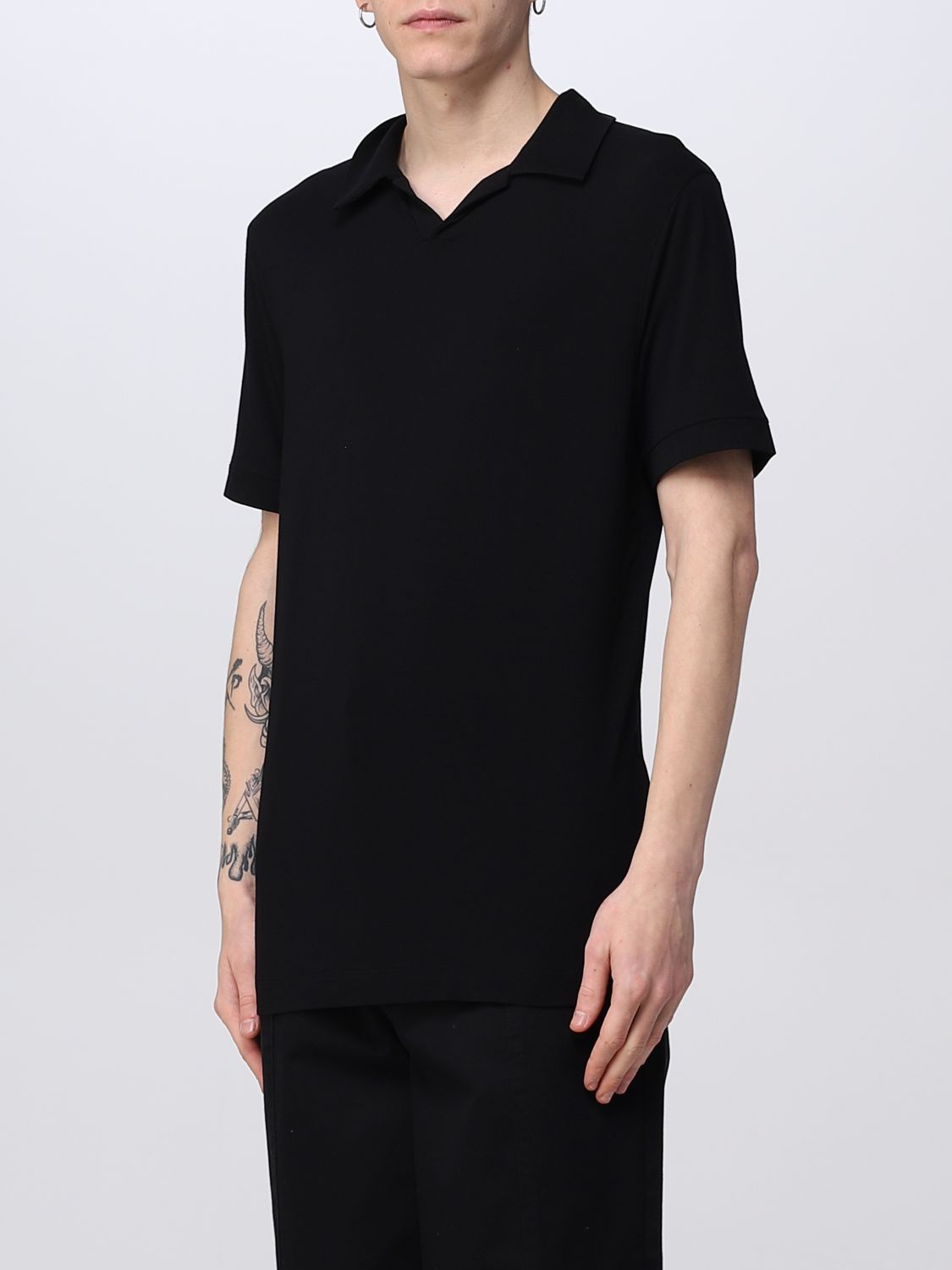 Polo Shirt Men color Black