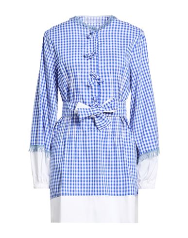 Woman Mini dress Bright blue Size S Cotton