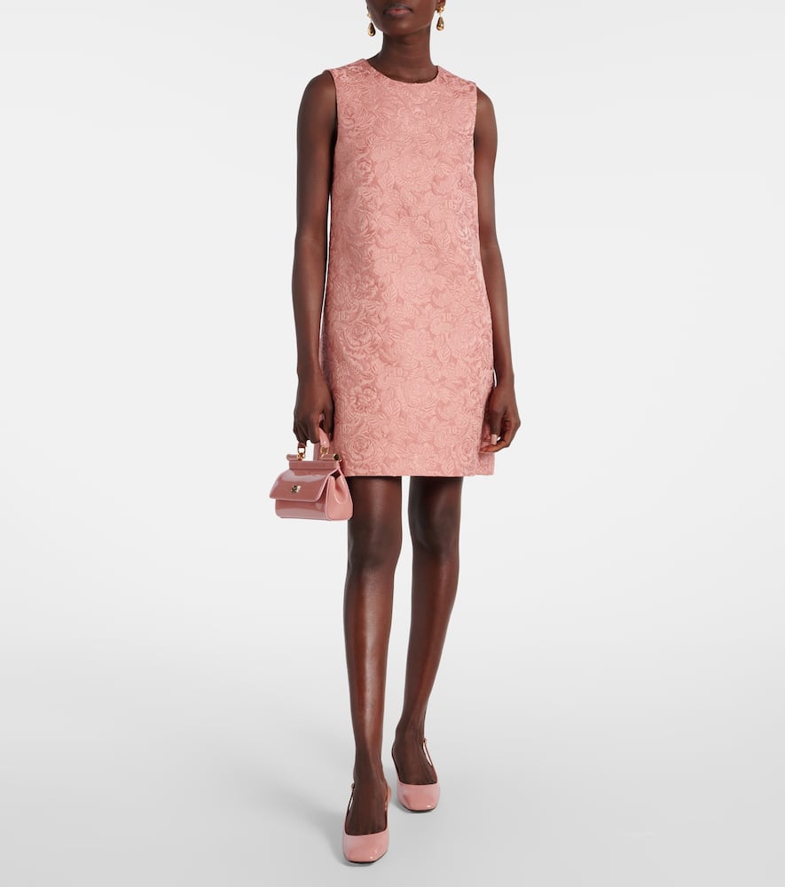 Floral jacquard minidress