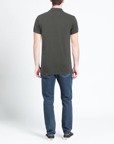 Bikkembergs Man Polo shirt Dark green Size S Cotton