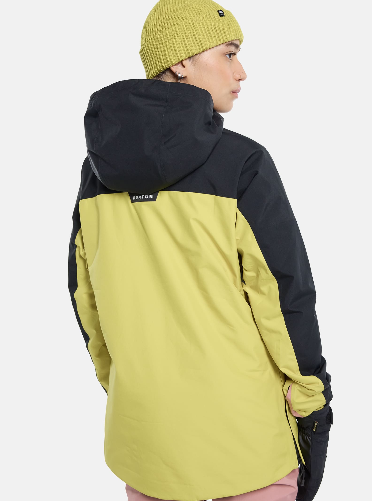 Burton Women's Pillowline GORE-TEX 2L Anorak Jacket, True Black / Powder Blush / Sulfur, S