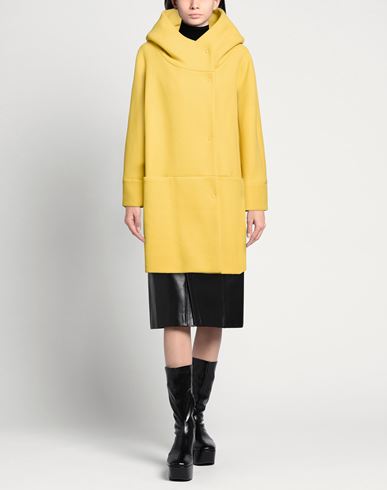 Woman Coat Mustard Size 10 Polyester