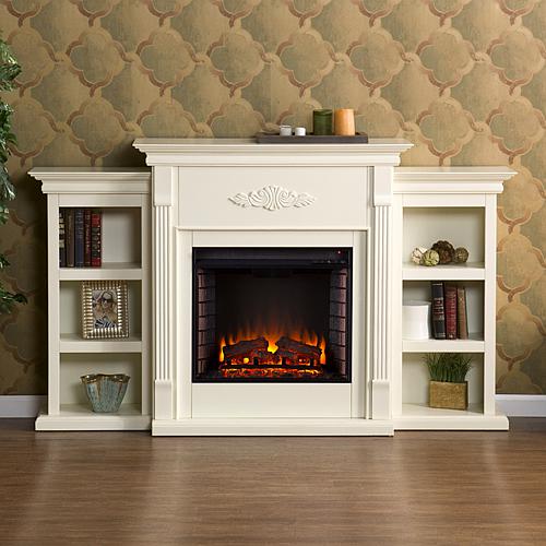 Tennyson Electric Fireplace with Bookcases
