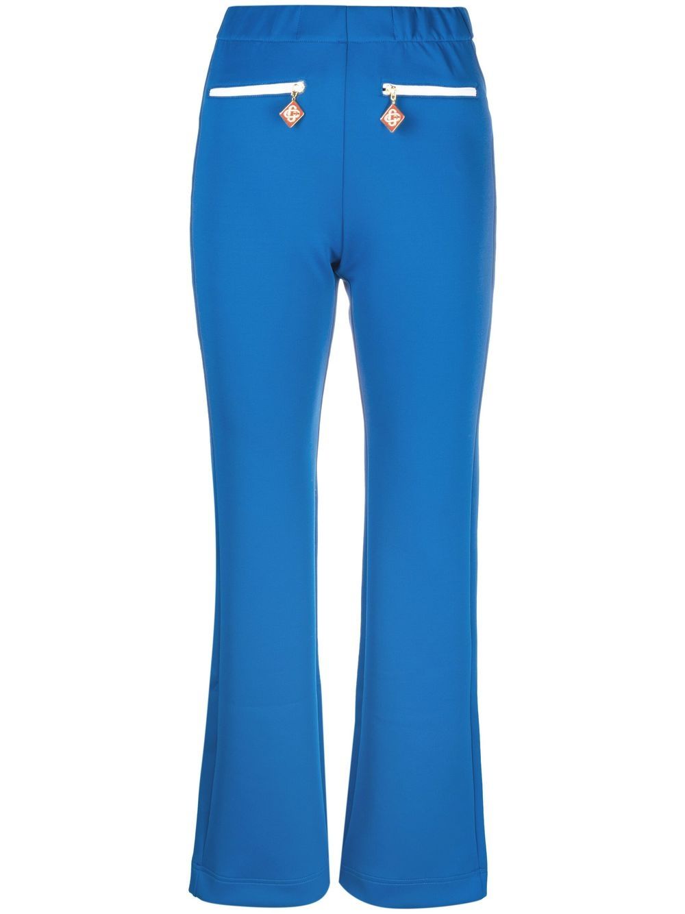 Logo-charm flared trousers - Blue