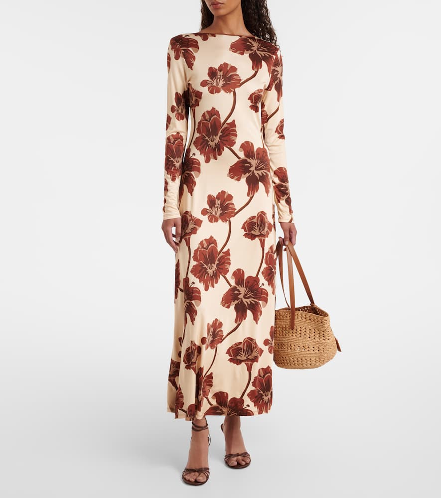 Floral jersey midi dress