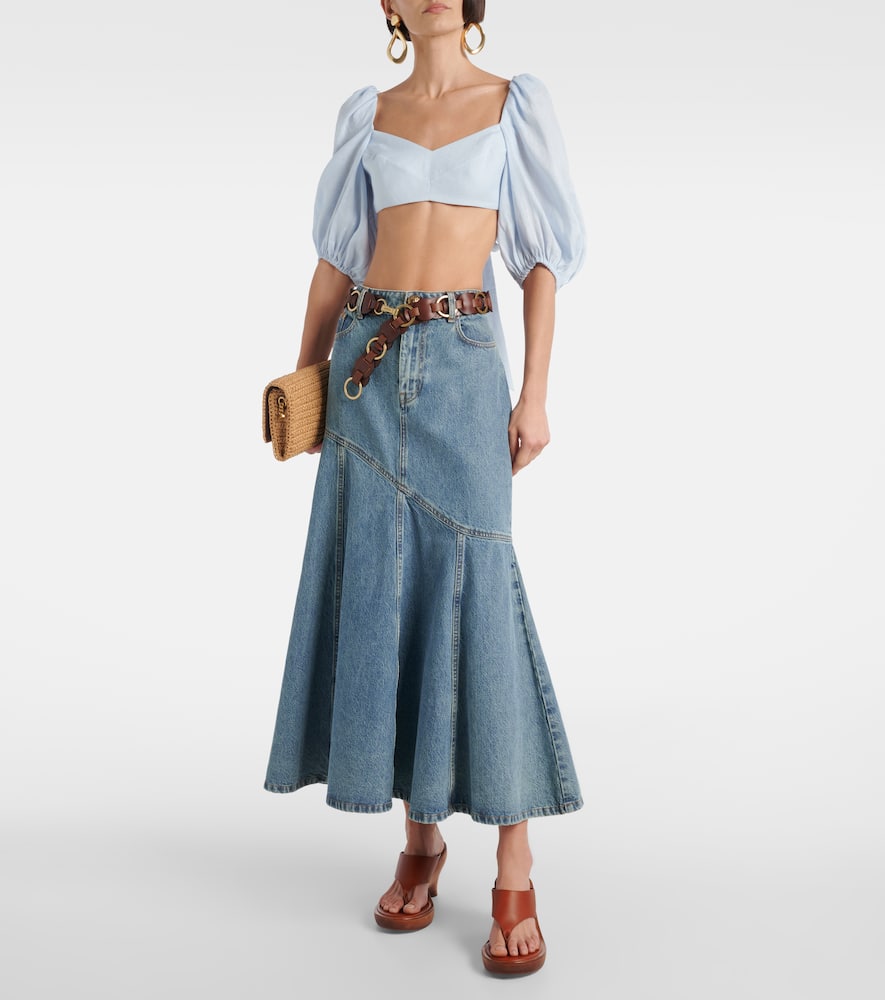 Zimmermann Rhiannon linen crop top