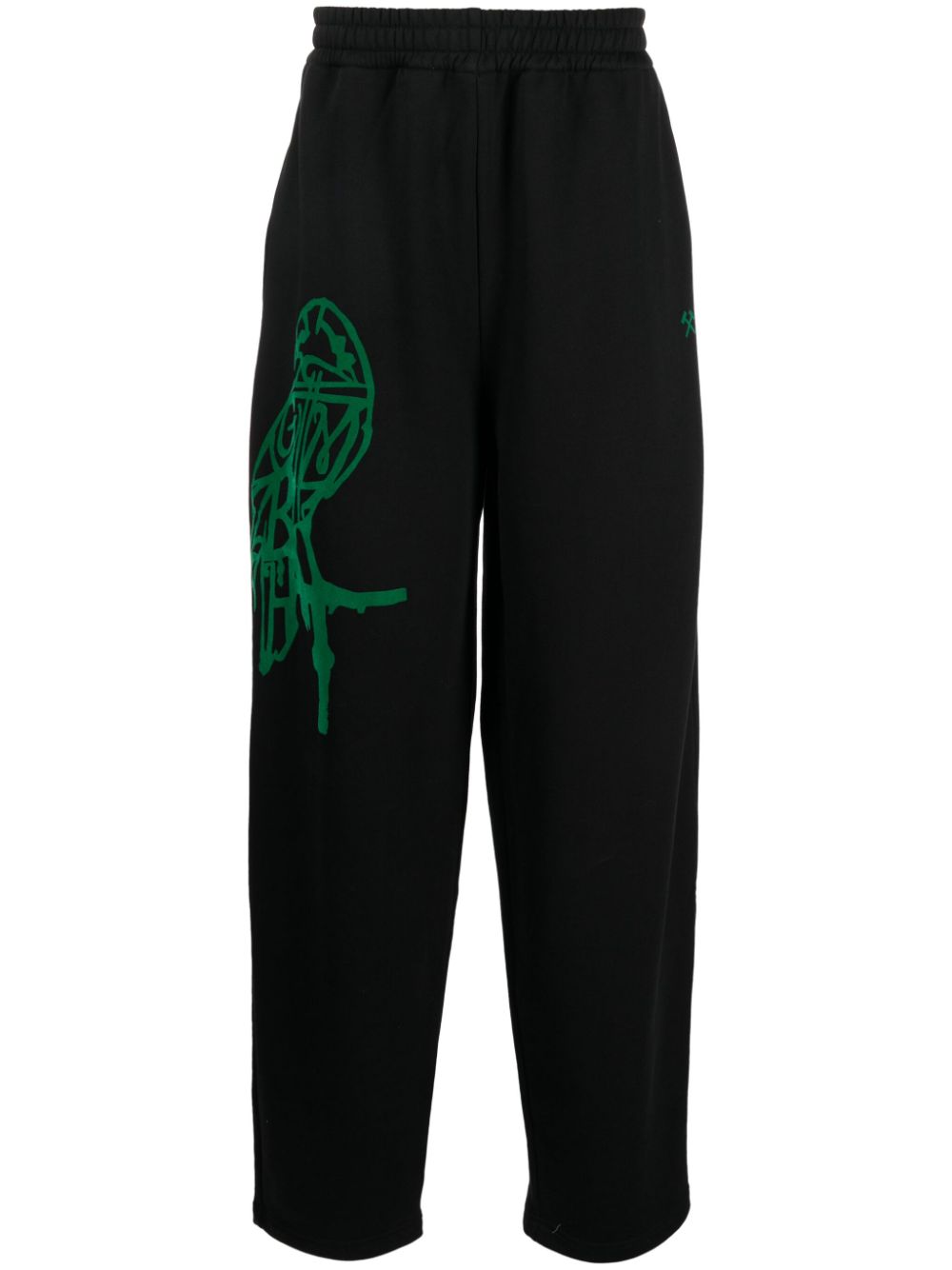 Graphic-print track pants - Black
