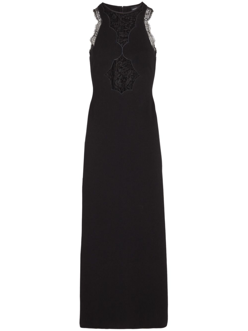 Lace detailing long dress - Black