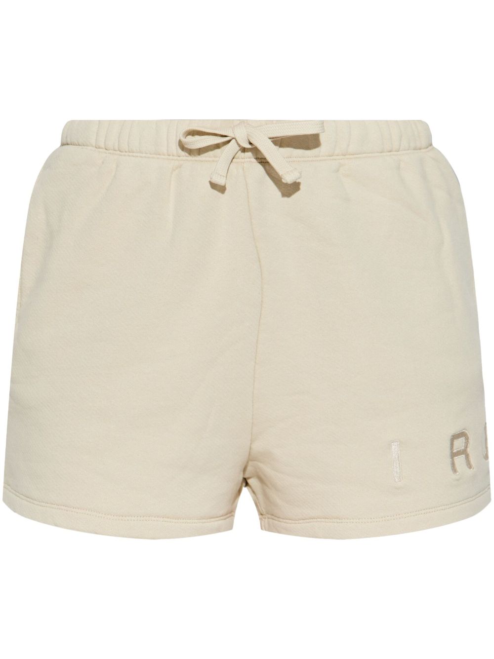 Embroidered-logo cotton shorts - Neutrals