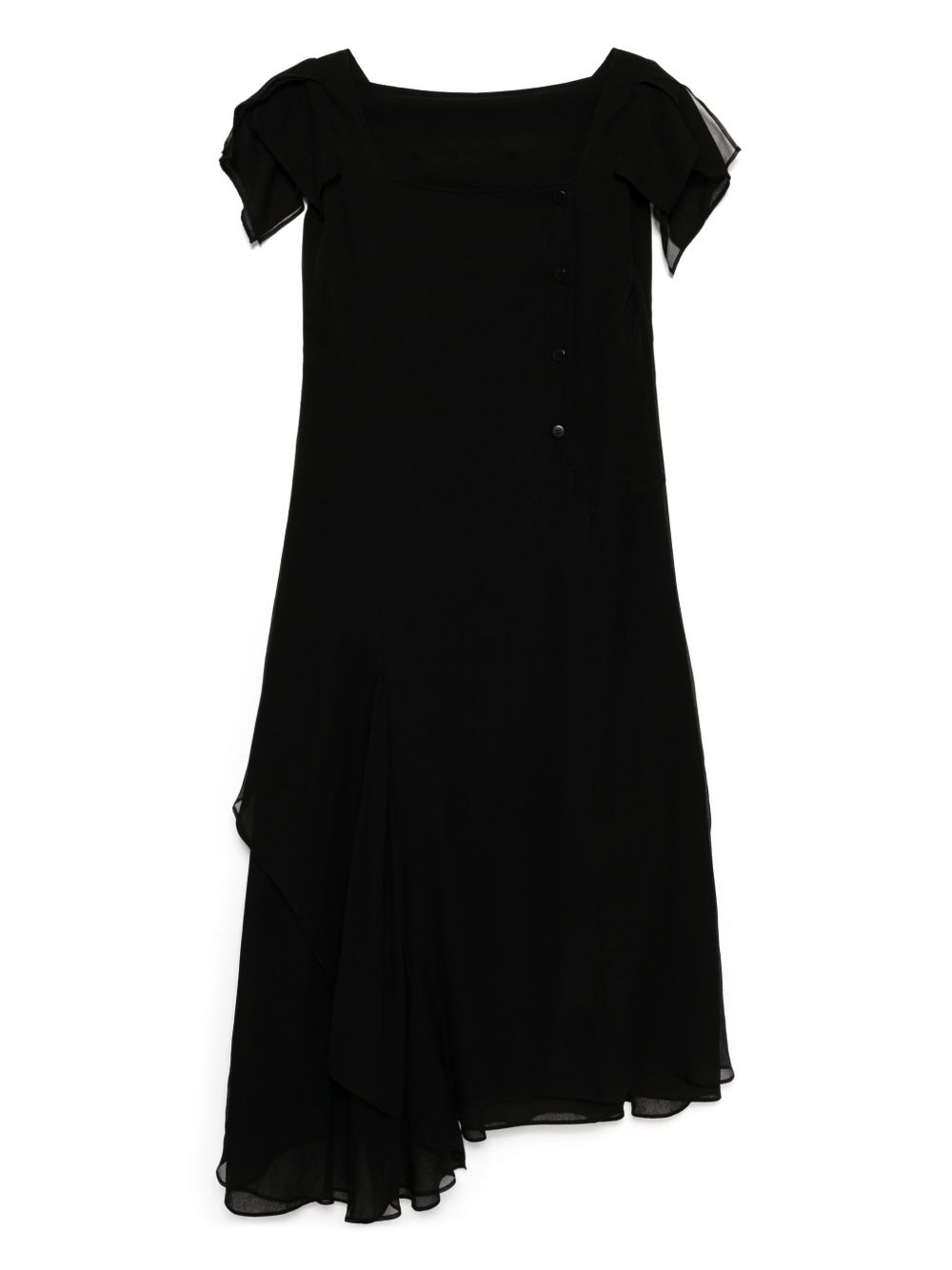 Yohji Yamamoto draped square-neck dress - Black