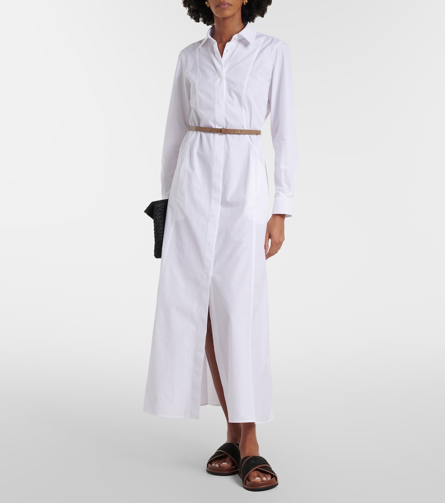 Adunco belted cotton poplin shirt dress