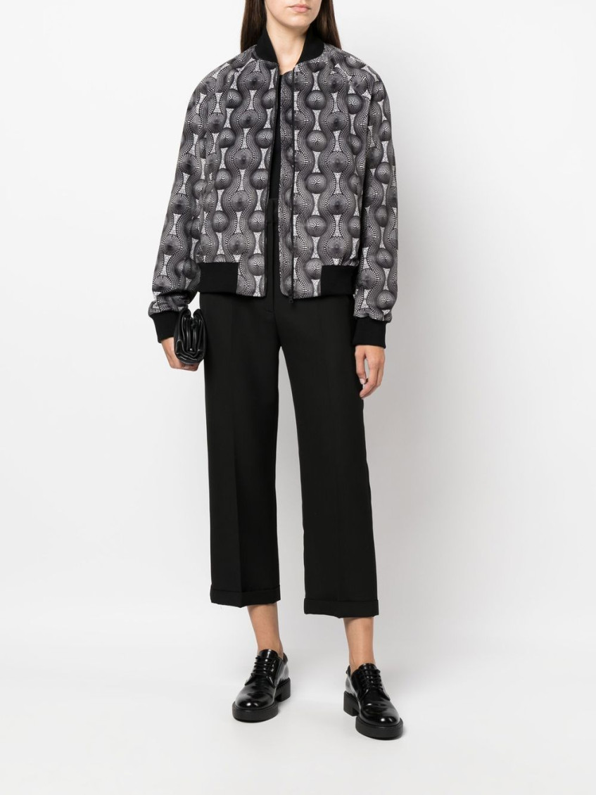 - Printed Velvet Bomber Jacket