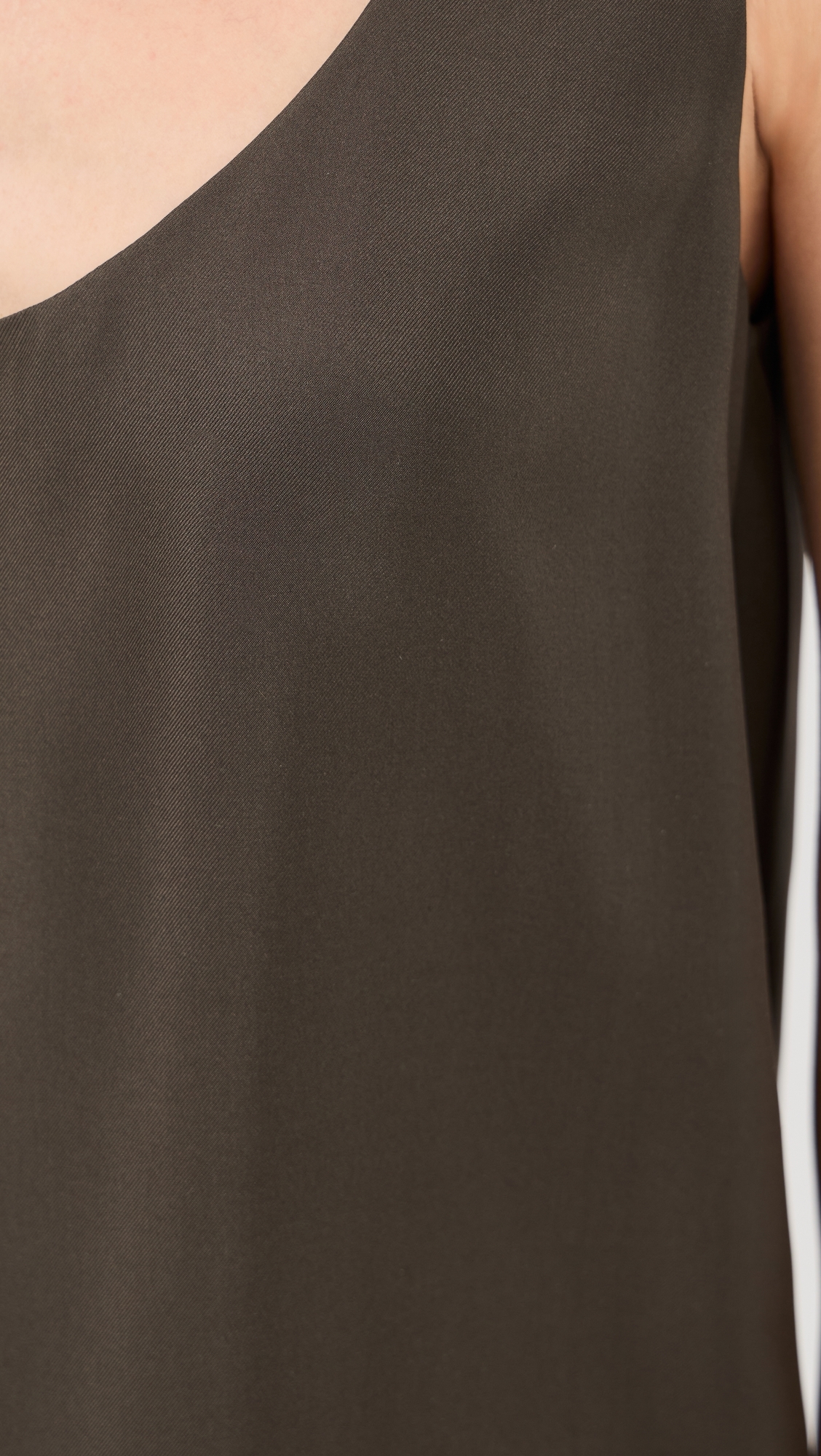 Silk Scoop Neck Top Earth