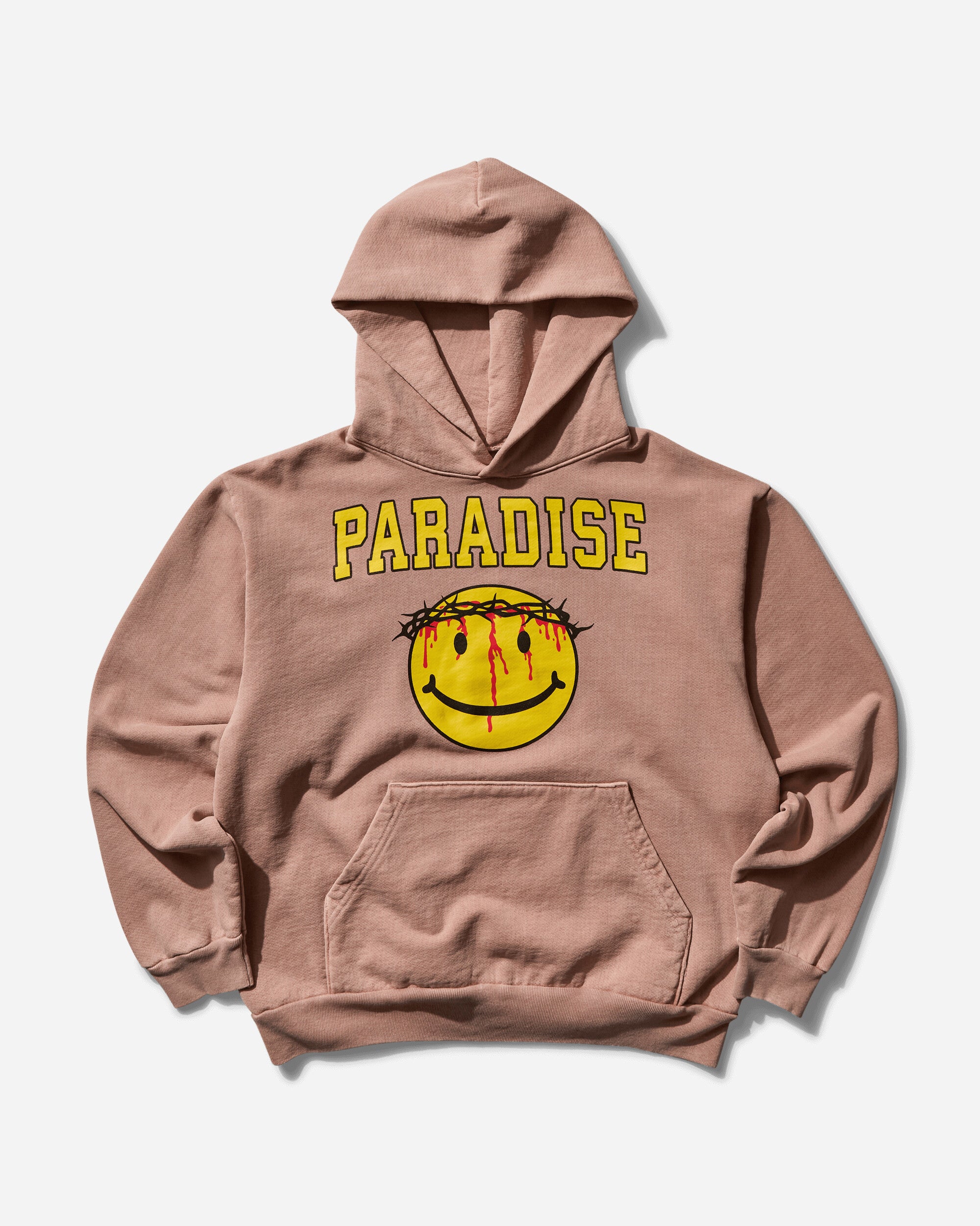 Men s Smiley Jesus Hoodie Pink