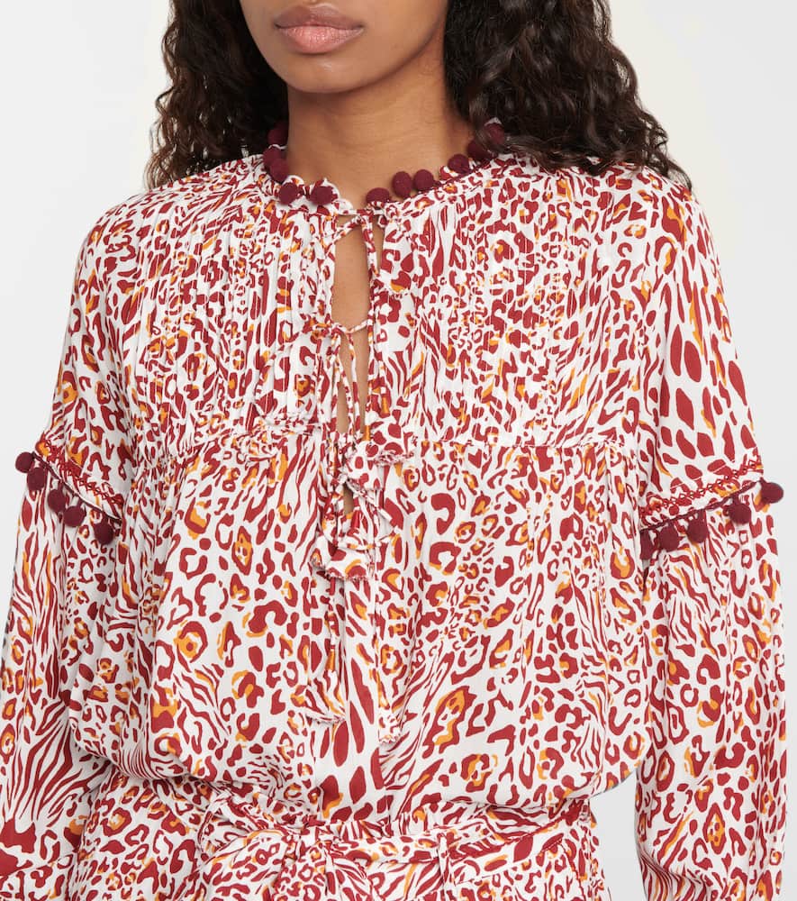 Clara leopard-print blouse