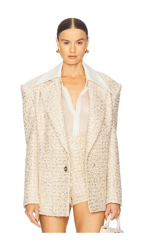 Bronx and Banco Blake Sequin Blazer in Ivory.  XL. Also in L, M