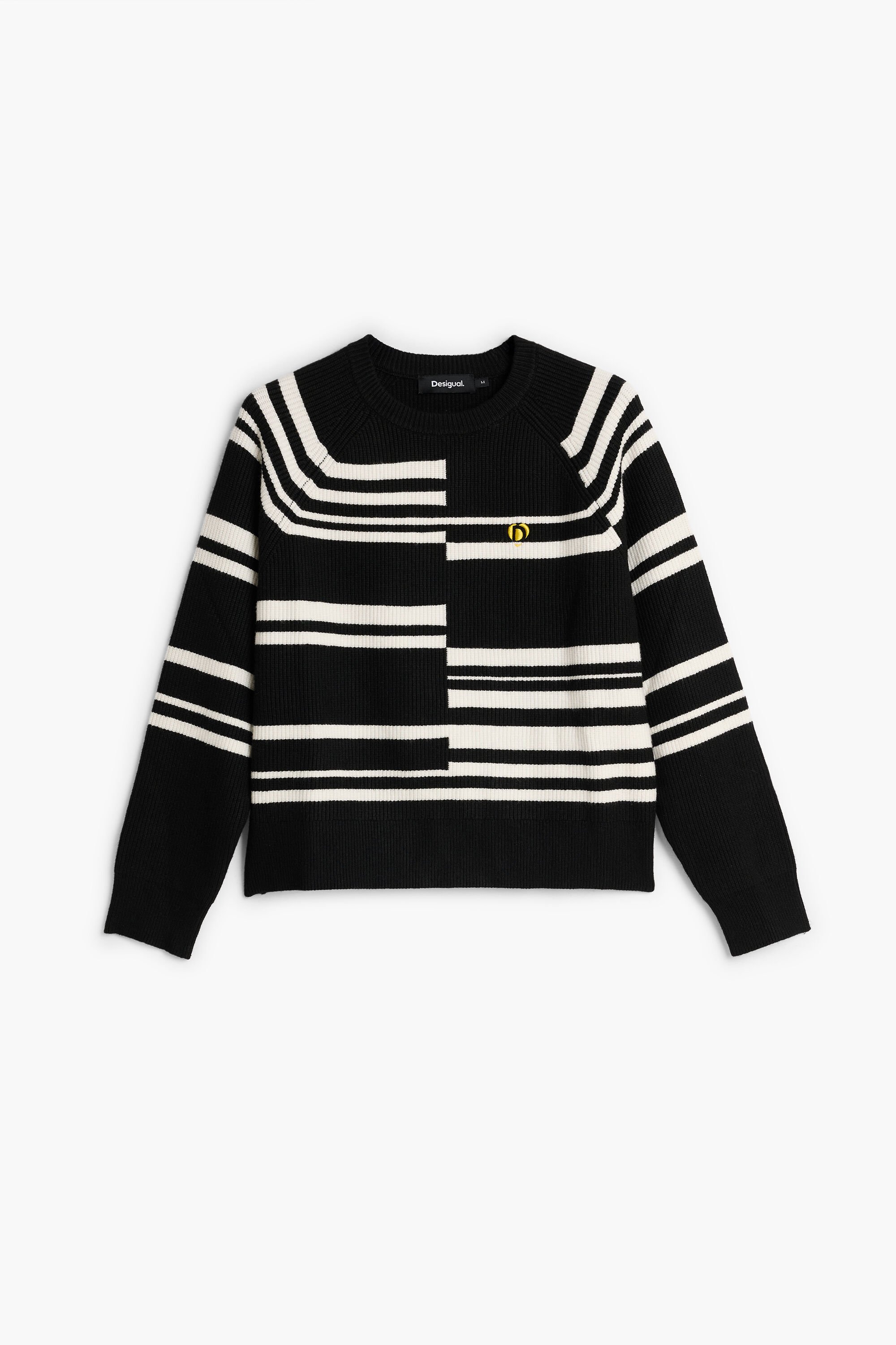 Asymmetric striped sweater