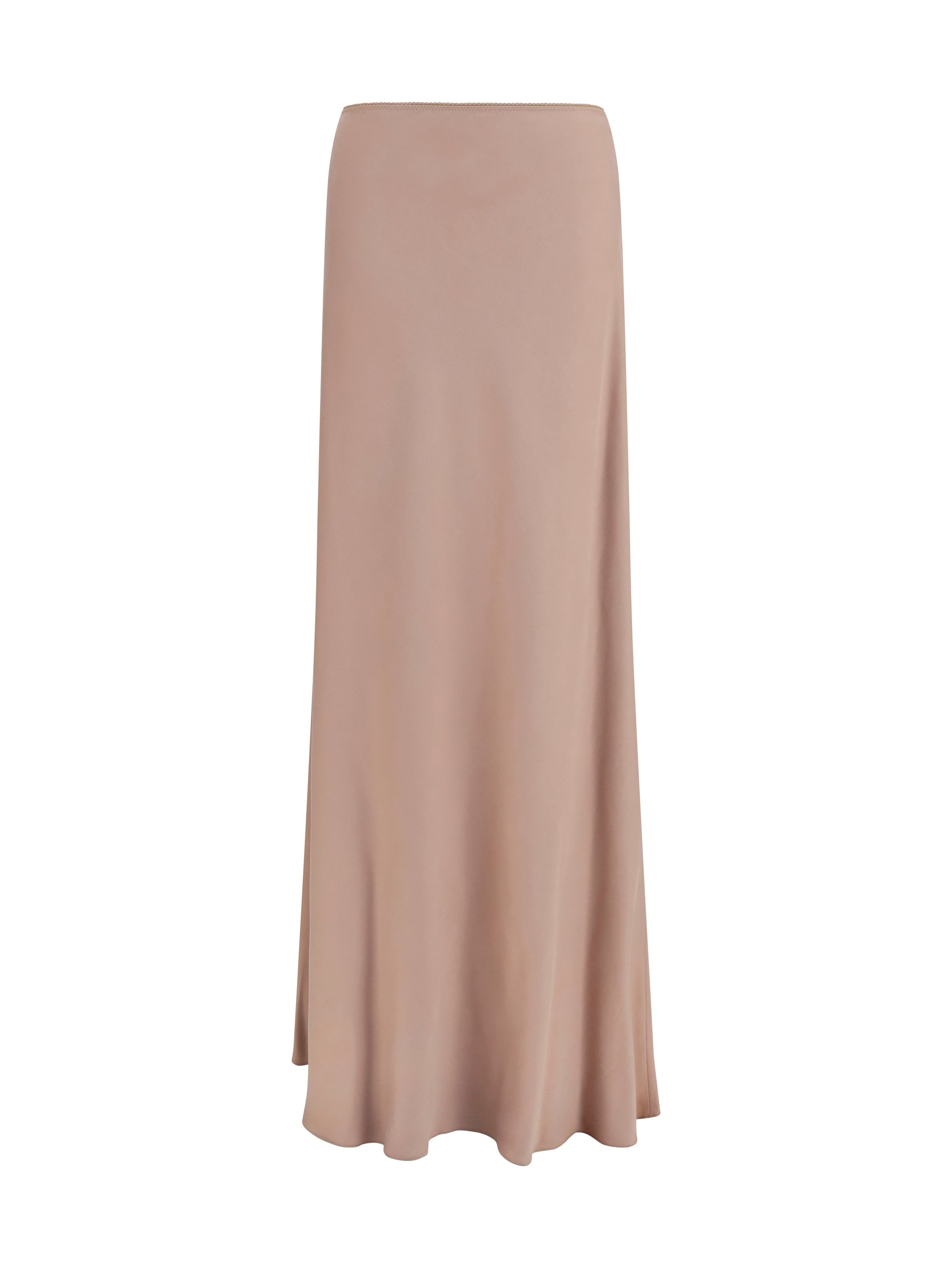 Lyocell Flared Long Skirt — Beige