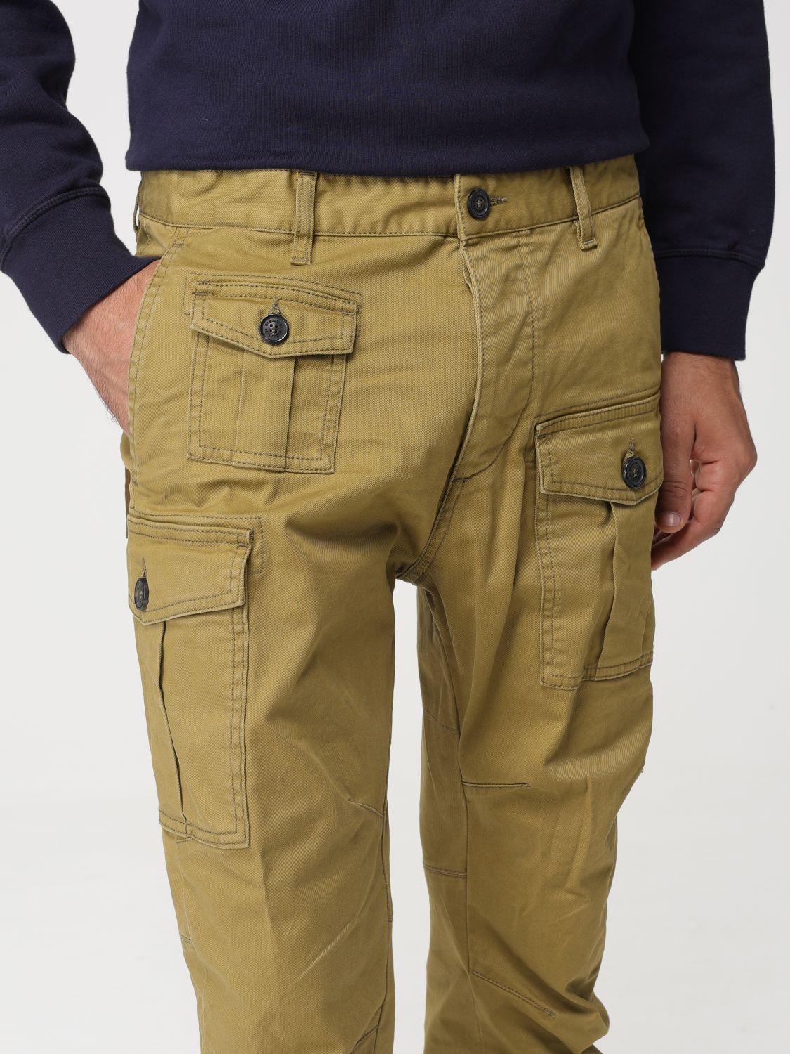 Pants Men color Military