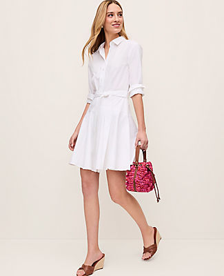 Ann Taylor Belted Collared Shirtdress
