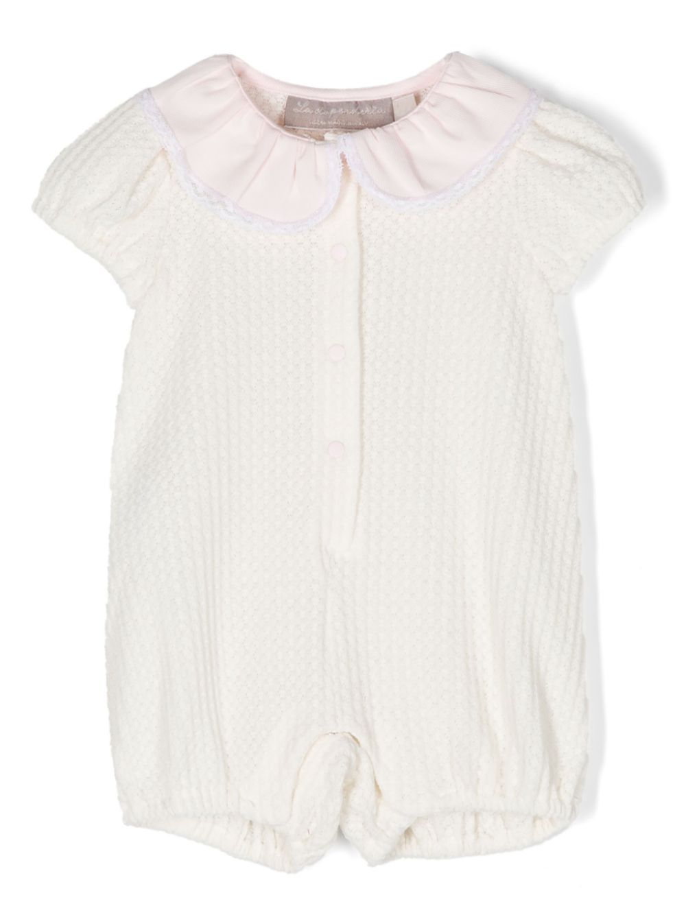 Peter Pan-collar knitted body - Neutrals