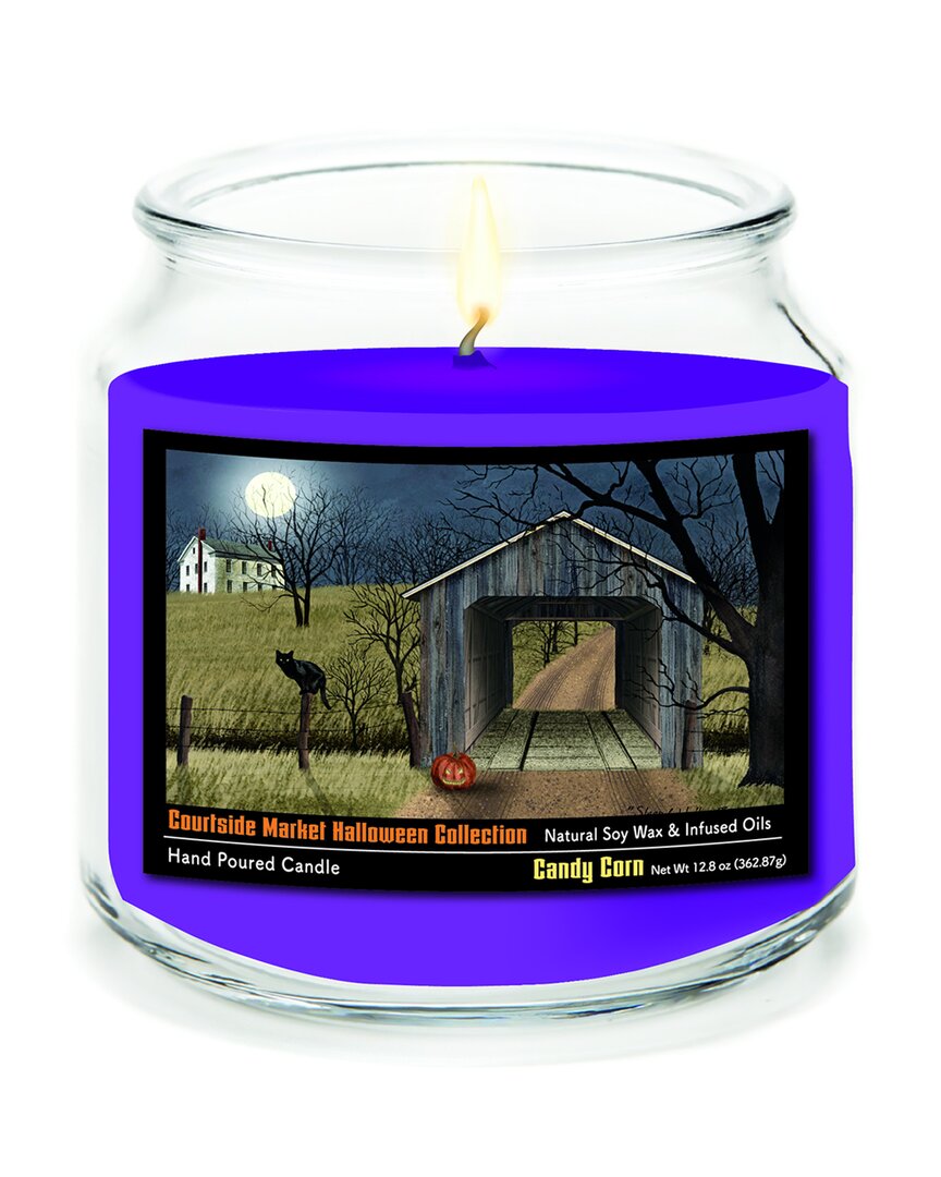 Halloween Collection Black Cat With Jack-O-Lantern Candy Corn Soy Wax Candle