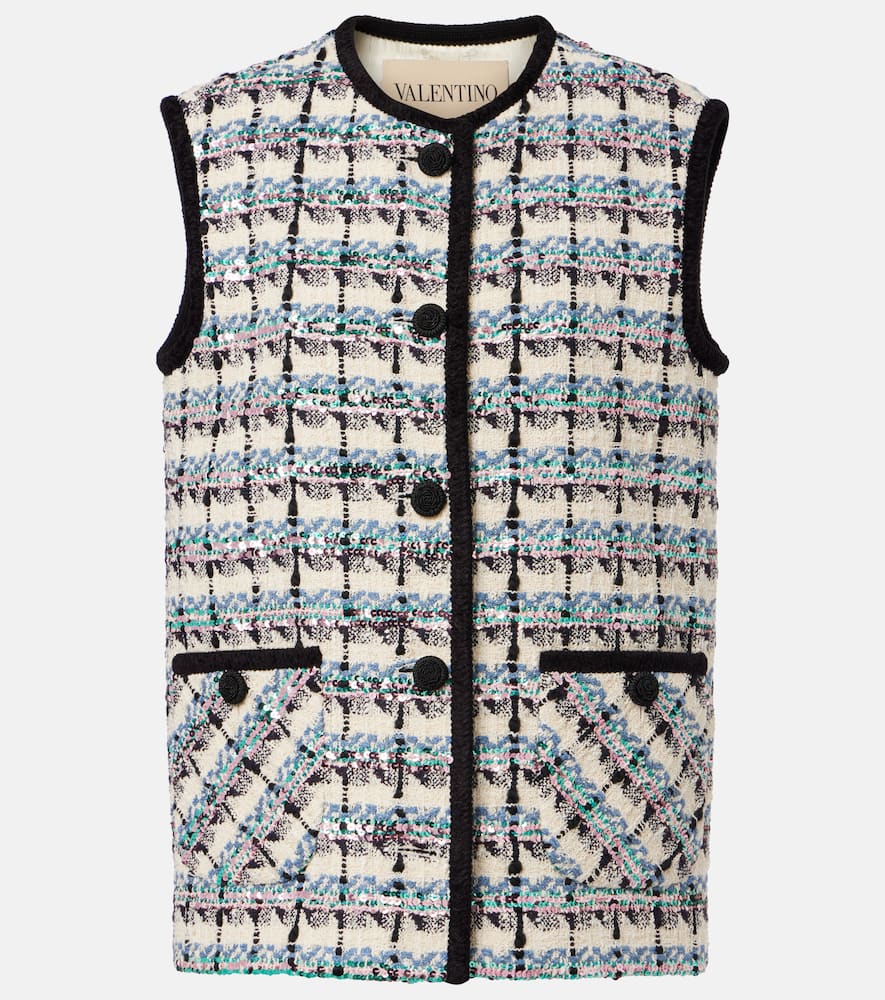 Mossi sequined cotton-blend tweed vest