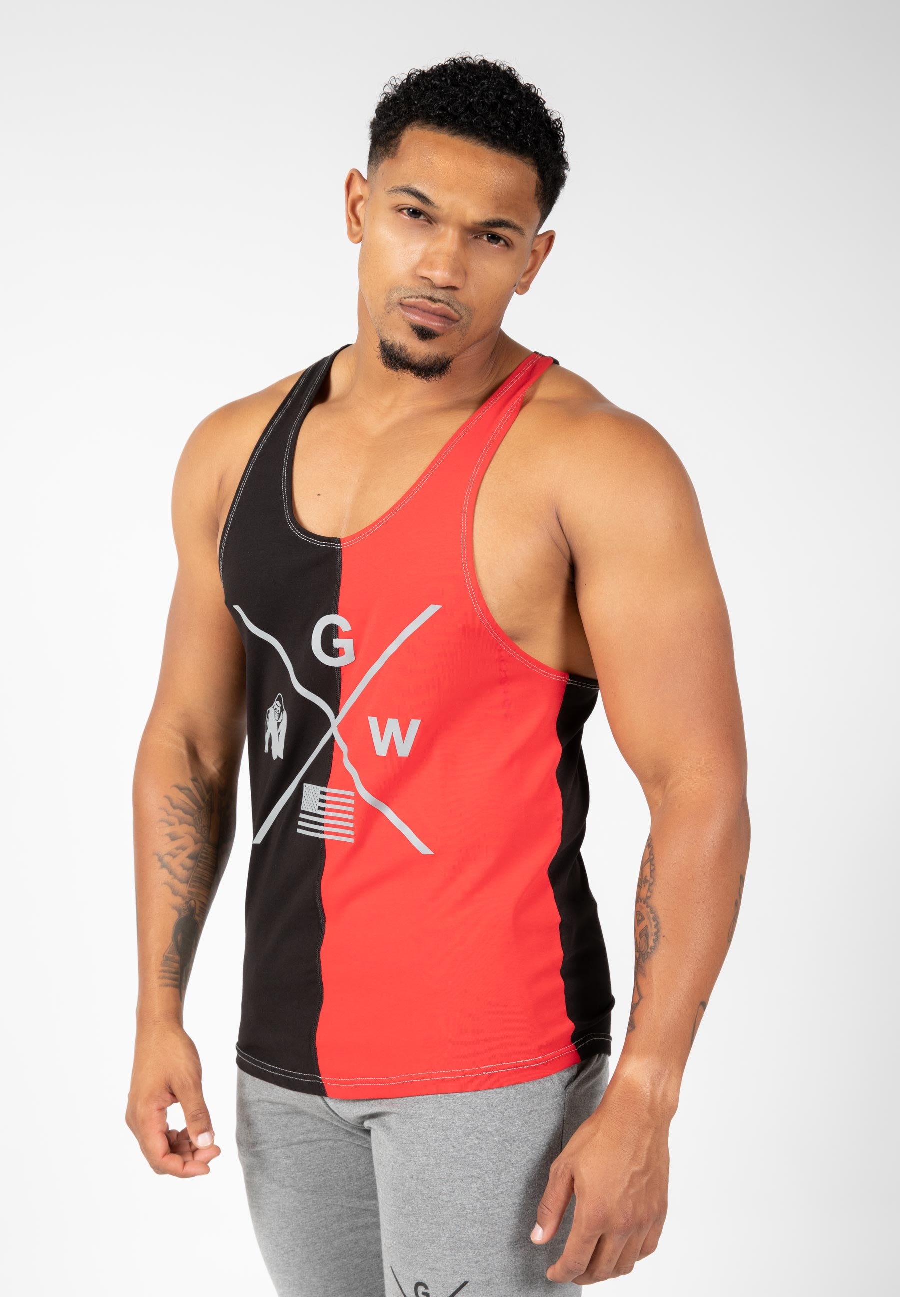 Sterling Stringer Tank Top - Black/Red