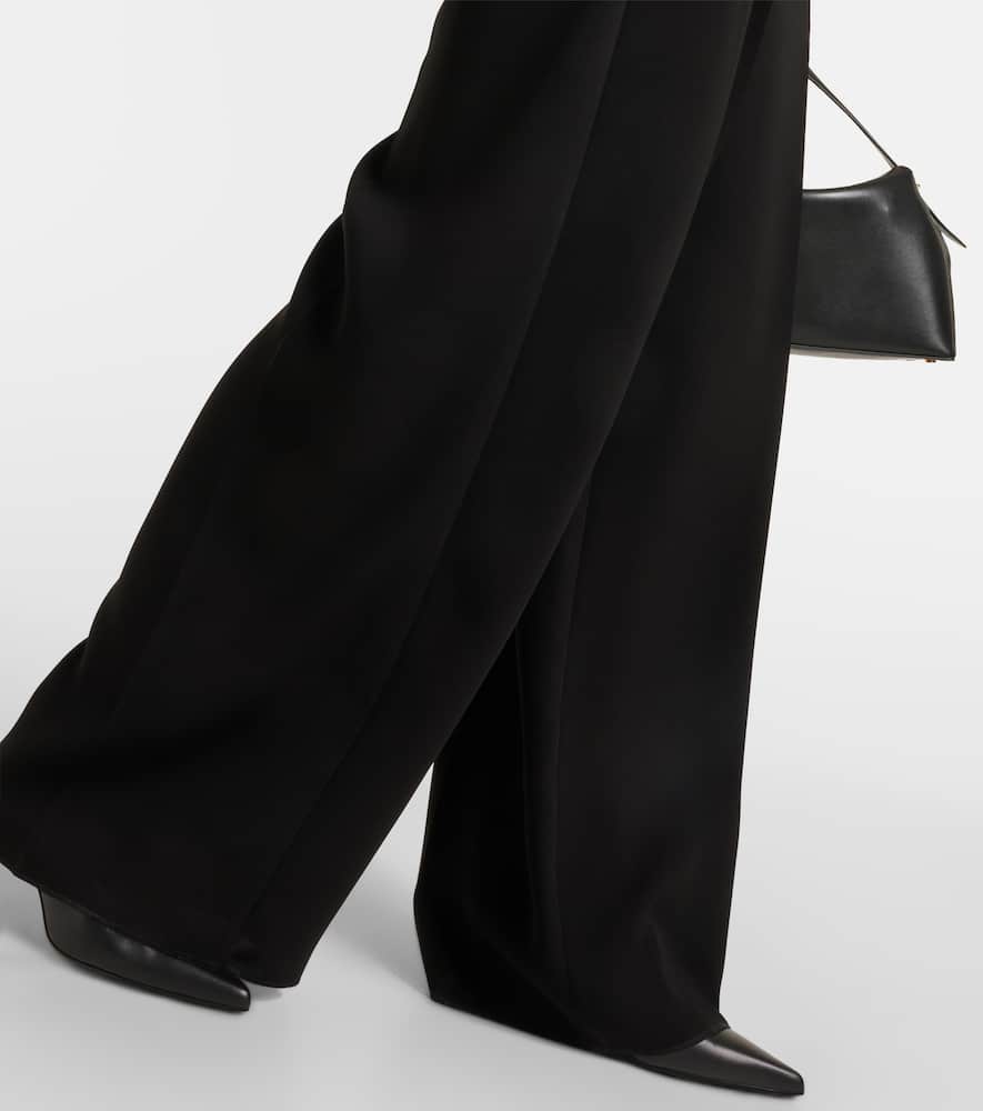 Pleated cady wide-leg pants