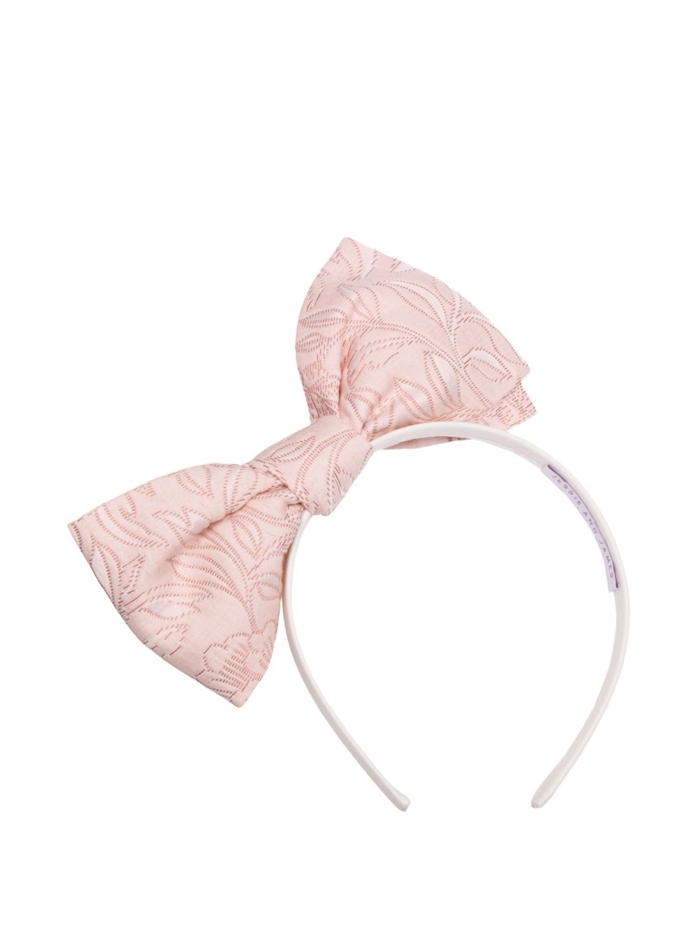 Floral-pattern bow headband - Pink