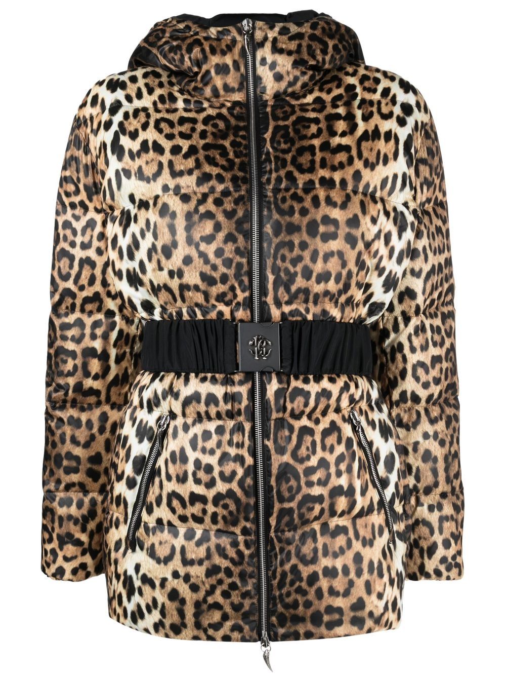 Leopard-print padded jacket - Neutrals