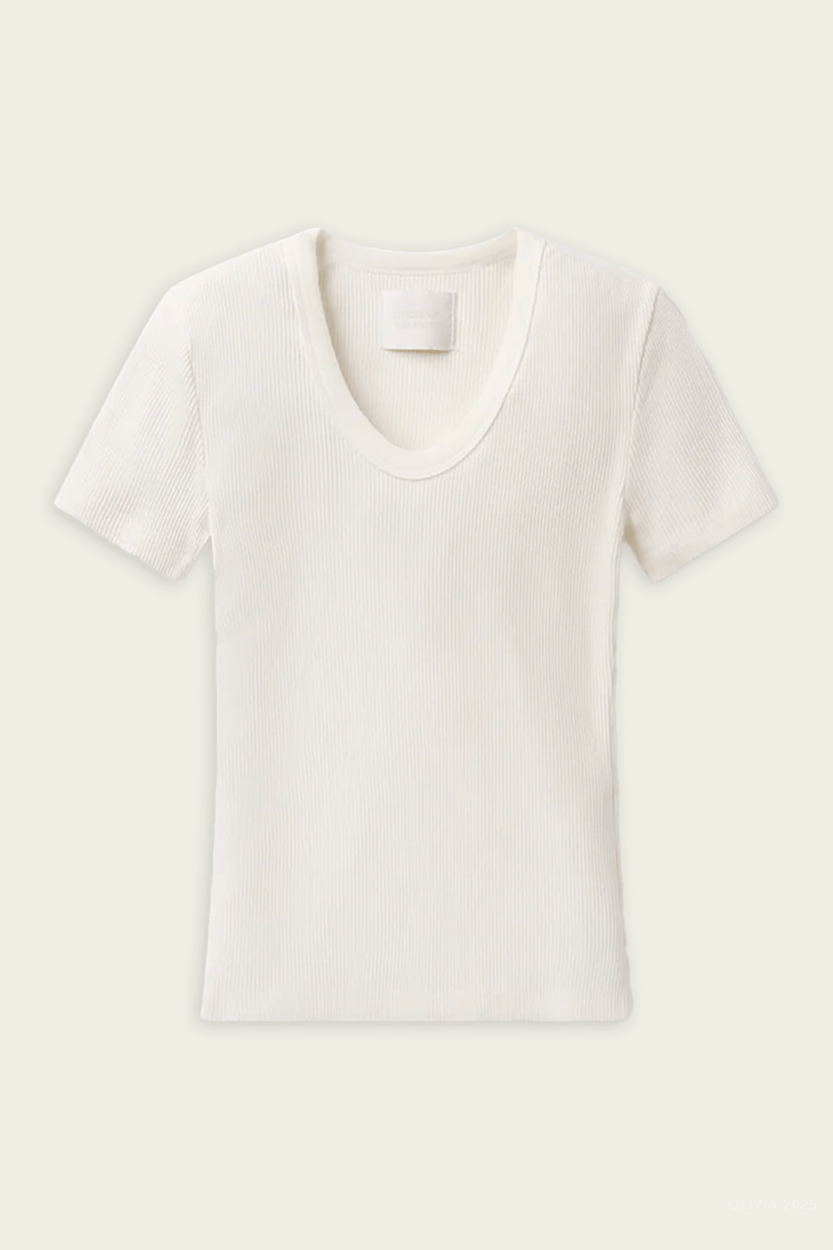 Maude U-Neck Tee in Pashmina