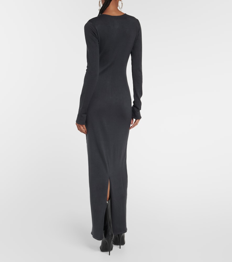 Cutout silk maxi dress