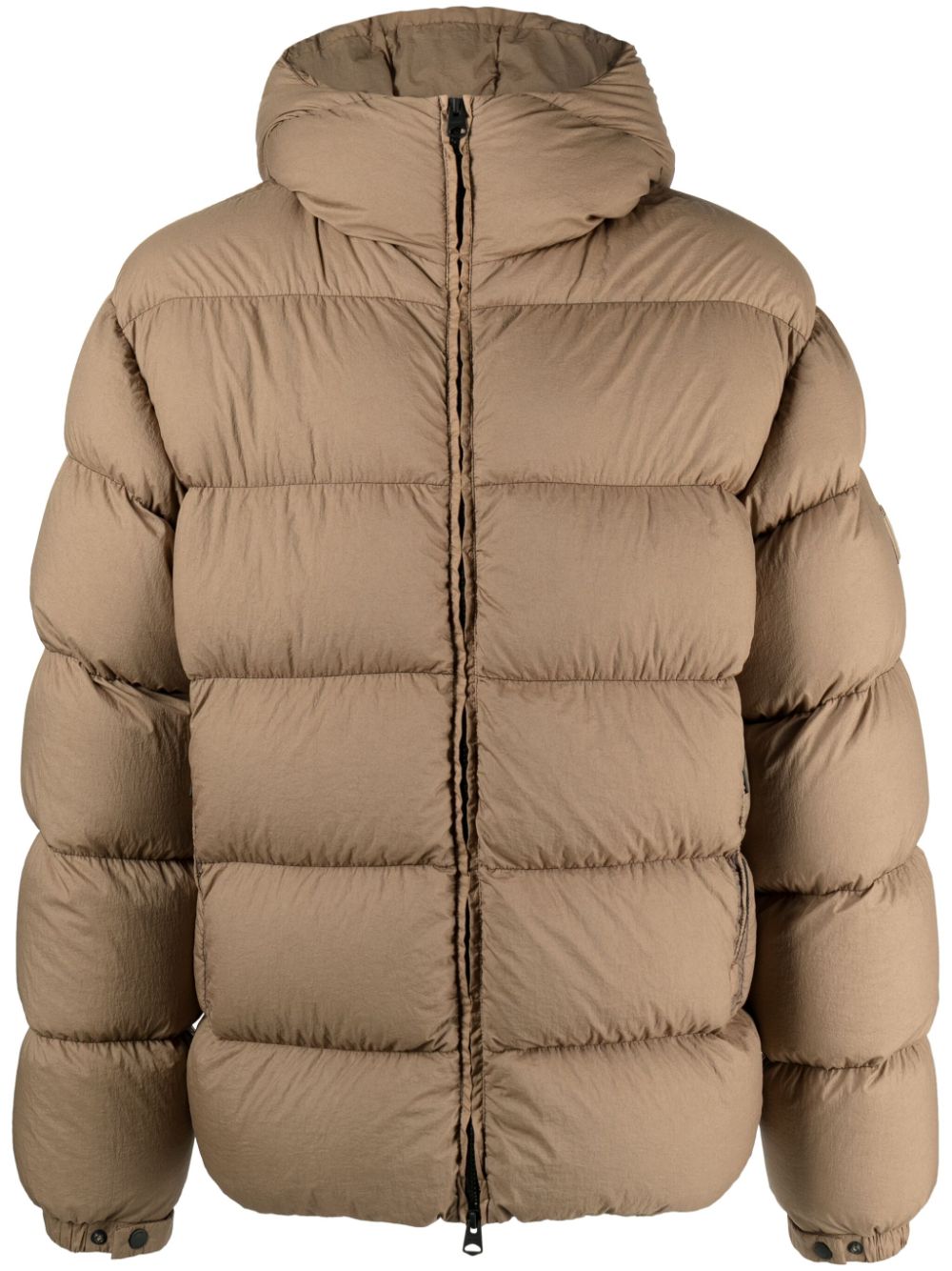 Adelmo logo-patch down padded jacket - Neutrals
