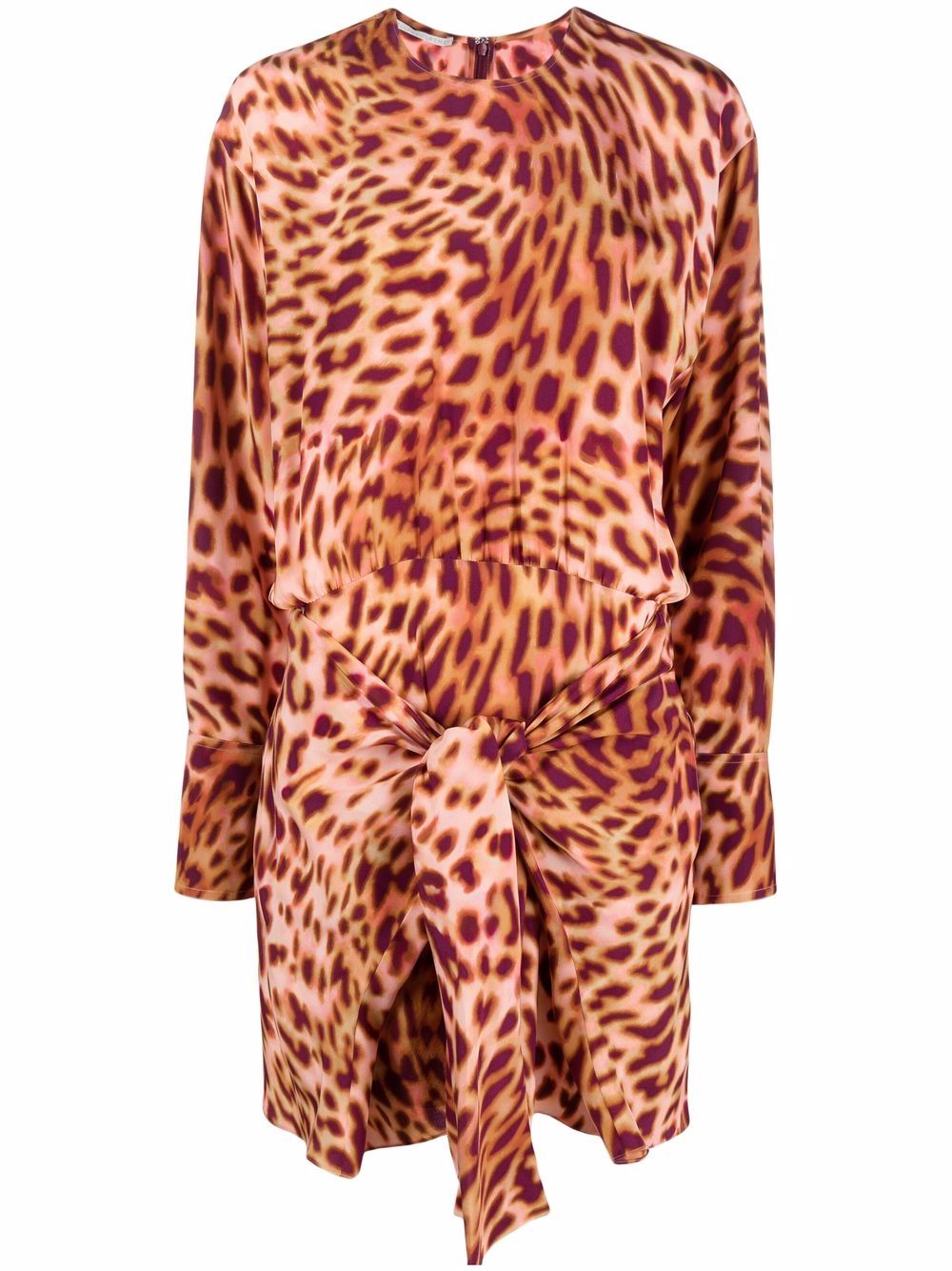 Cheetah print knotted mini dress - Pink