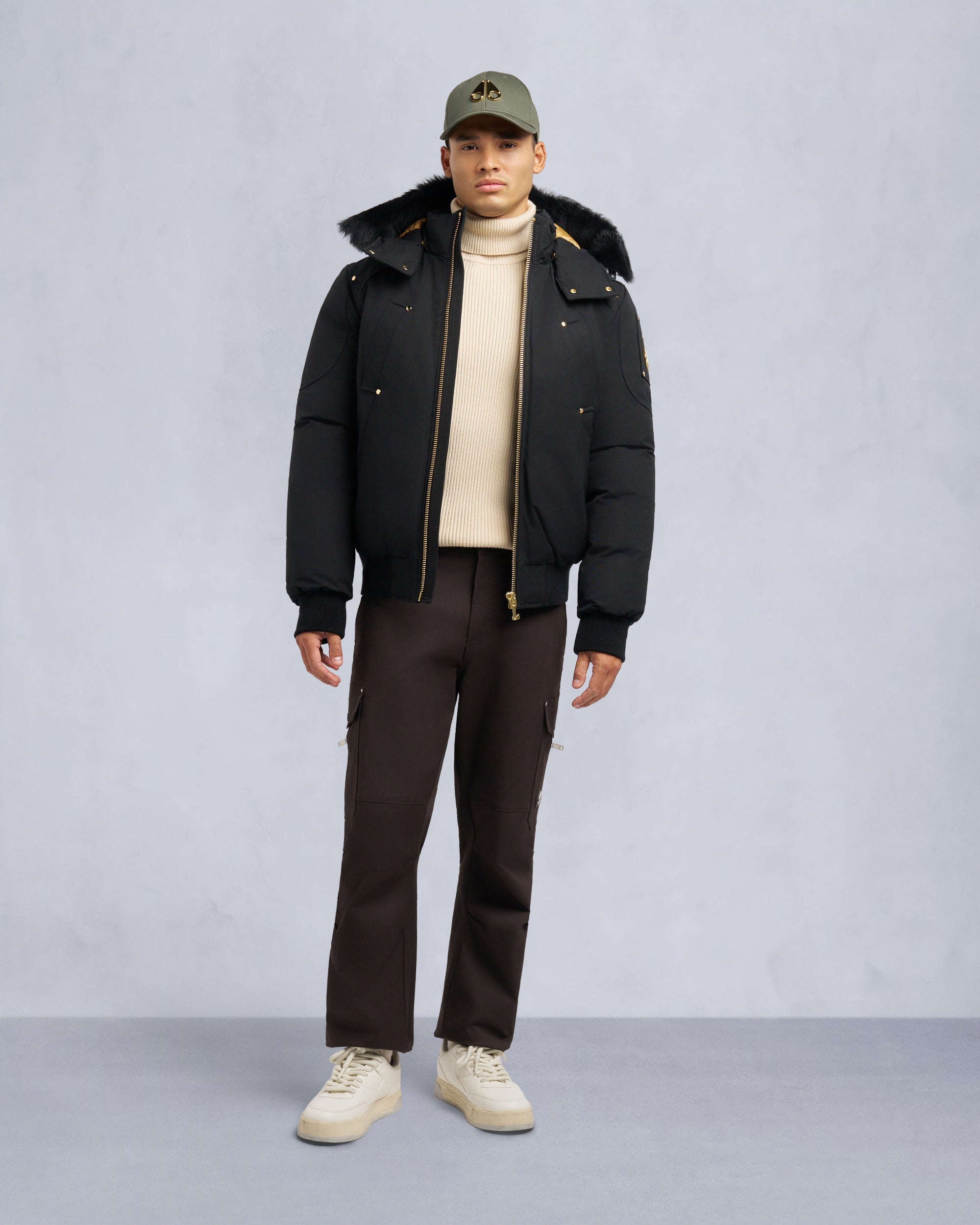 Moose Knuckles - Men's Gold Series Original Ballistic Down Bomber - Color: Black