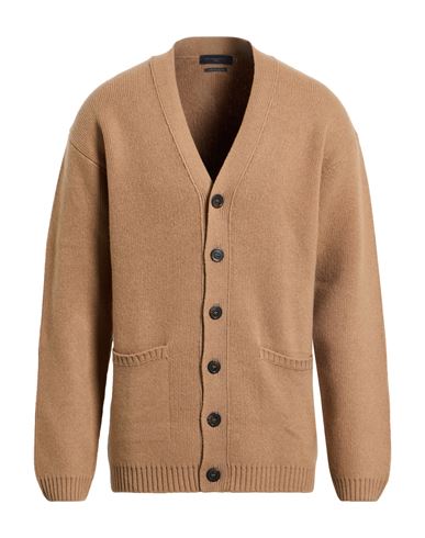 Man Cardigan Camel Size L Wool, Cashmere