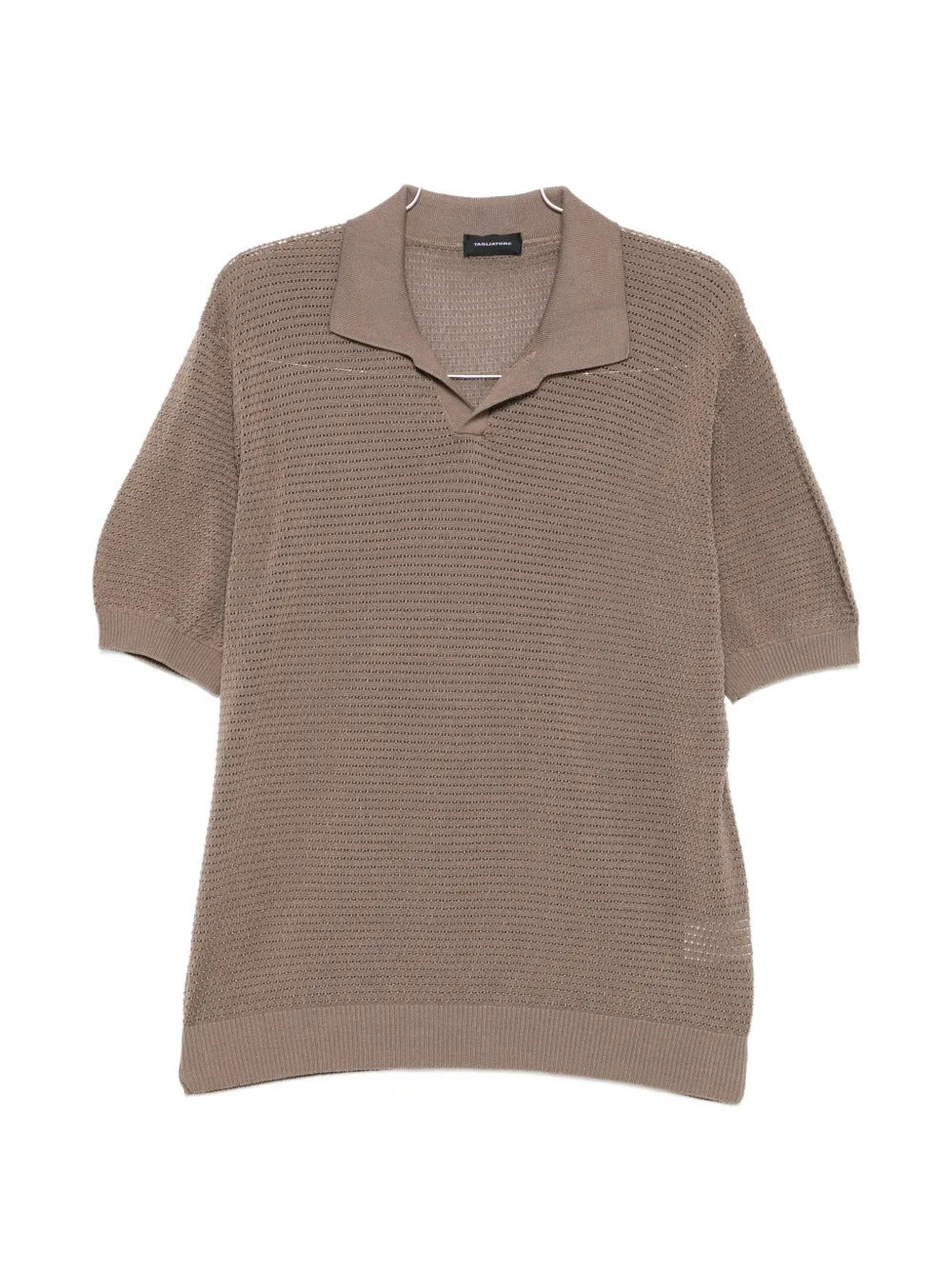 Crochet Cotton Polo Shirt with Classic V-Neck